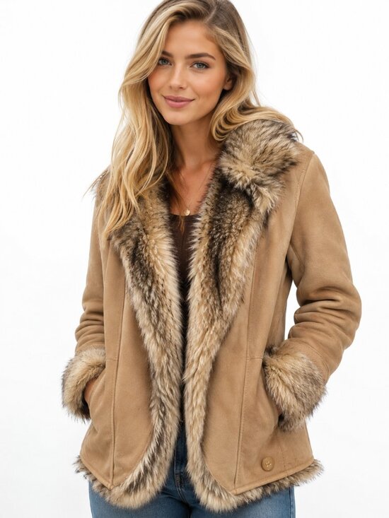 Lambs Mode Jackets & Blazers - Leather Jacket Women Vintage 90's Lambs Mode Leather Fur Special Maker